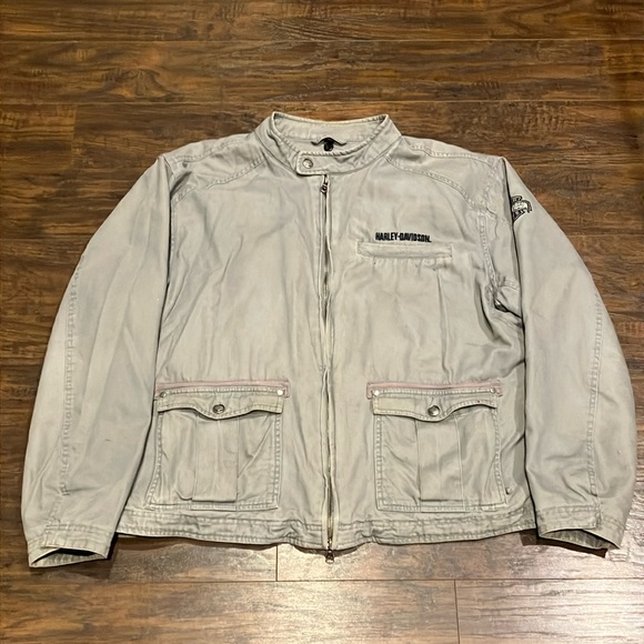 Harley-Davidson Motorcycle Army Green Jacket - Picture 1 of 8